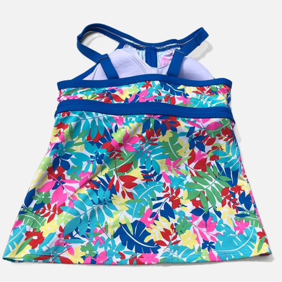 Anne Cole Women’s Swimsuit Bathing Suit Tankini Top Bright Tropical L 12 - Picture 5 of 9